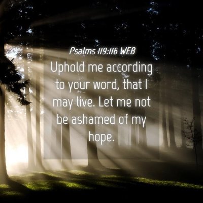 Picture 04 - Psalms 119:116 WEB - Uphold me according to your word, that I may - Bible Verse Picture