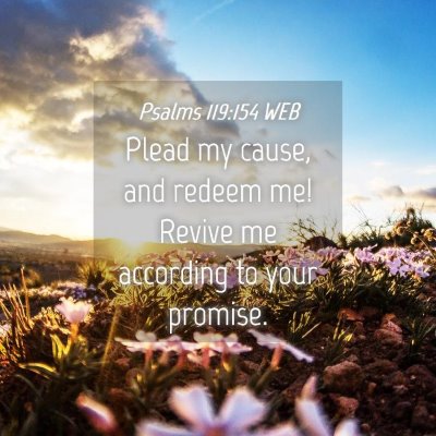 Picture 04 - Psalms 119:154 WEB - Plead my cause, and redeem me! Revive me - Bible Verse Picture
