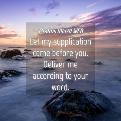 Picture 04 - Psalms 119:170 WEB - Let my supplication come before you. Deliver me - Bible Verse Picture