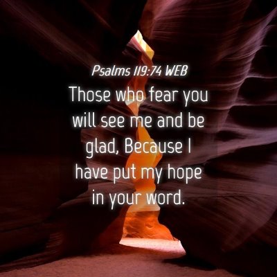 Picture 04 - Psalms 119:74 WEB - Those who fear you will see me and be glad, - Bible Verse Picture