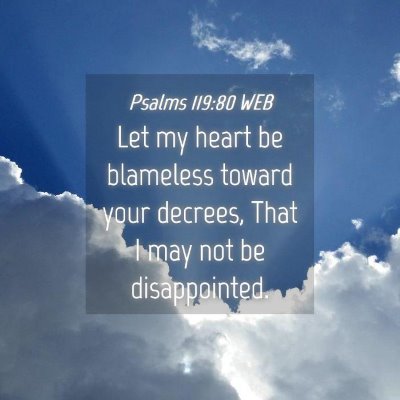 Picture 04 - Psalms 119:80 WEB - Let my heart be blameless toward your decrees, - Bible Verse Picture