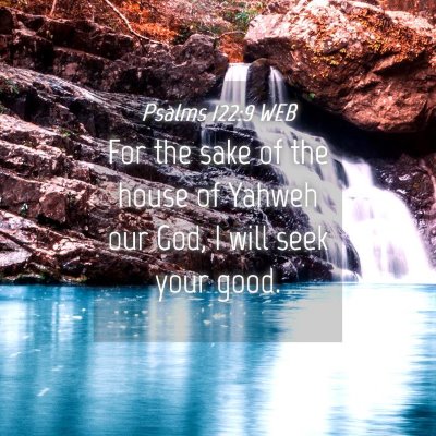 Picture 04 - Psalms 122:9 WEB - For the sake of the house of Yahweh our God, I - Bible Verse Picture