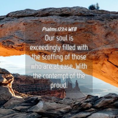Picture 04 - Psalms 123:4 WEB - Our soul is exceedingly filled with the scoffing - Bible Verse Picture