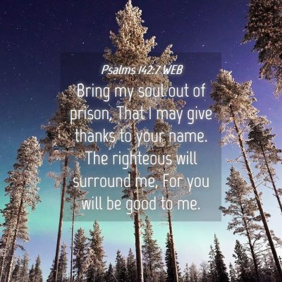 Picture 04 - Psalms 142:7 WEB - Bring my soul out of prison, That I may give - Bible Verse Picture