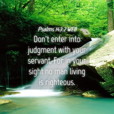 Picture 04 - Psalms 143:2 WEB - Don't enter into judgment with your servant, For - Bible Verse Picture