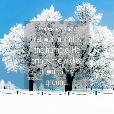 Picture 04 - Psalms 147:6 WEB - Yahweh upholds the humble. He brings the wicked - Bible Verse Picture