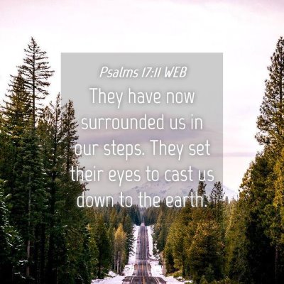 Picture 04 - Psalms 17:11 WEB - They have now surrounded us in our steps. They - Bible Verse Picture
