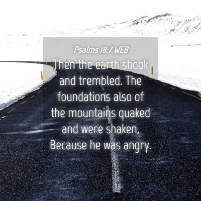 Picture 04 - Psalms 18:7 WEB - Then the earth shook and trembled. The - Bible Verse Picture