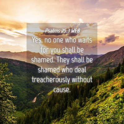 Picture 04 - Psalms 25:3 WEB - Yes, no one who waits for you shall be shamed. - Bible Verse Picture