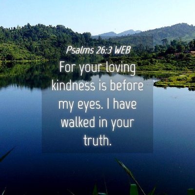 Picture 04 - Psalms 26:3 WEB - For your loving kindness is before my eyes. I - Bible Verse Picture