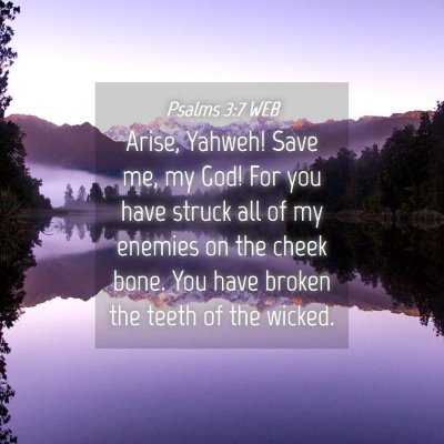 Picture 04 - Psalms 3:7 WEB - Arise, Yahweh! Save me, my God! For you have - Bible Verse Picture