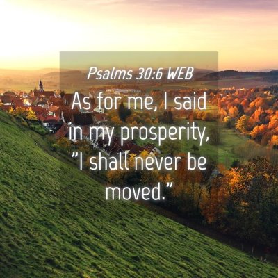 Picture 04 - Psalms 30:6 WEB - As for me, I said in my prosperity, 