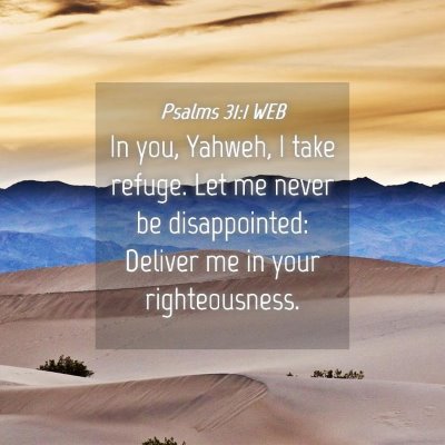 Picture 04 - Psalms 31:1 WEB - In you, Yahweh, I take refuge. Let me never be - Bible Verse Picture