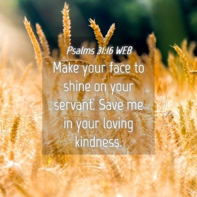 Picture 04 - Psalms 31:16 WEB - Make your face to shine on your servant. Save me - Bible Verse Picture