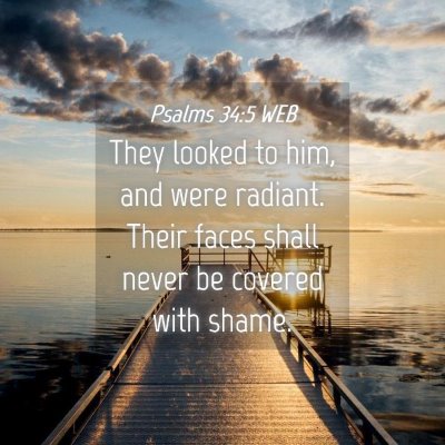 Picture 04 - Psalms 34:5 WEB - They looked to him, and were radiant. Their faces - Bible Verse Picture