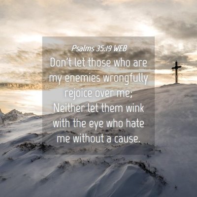 Picture 04 - Psalms 35:19 WEB - Don't let those who are my enemies wrongfully - Bible Verse Picture