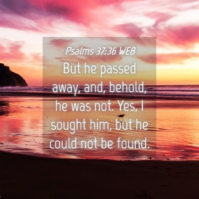 Picture 04 - Psalms 37:36 WEB - But he passed away, and, behold, he was not. Yes, - Bible Verse Picture