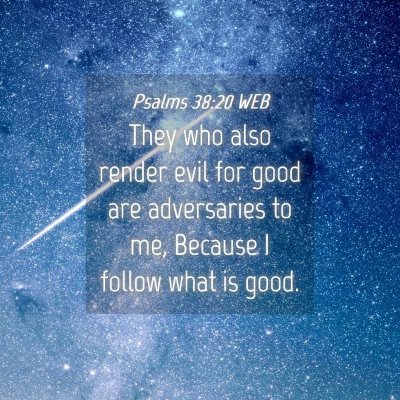 Picture 04 - Psalms 38:20 WEB - They who also render evil for good are - Bible Verse Picture