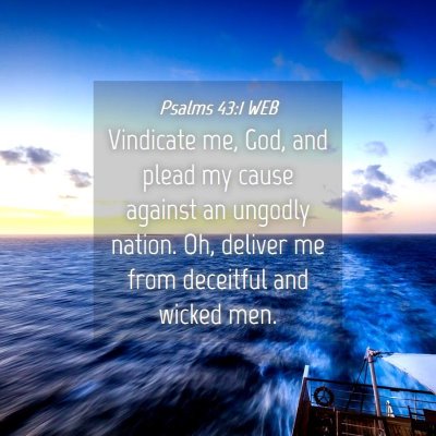 Picture 04 - Psalms 43:1 WEB - Vindicate me, God, and plead my cause against an - Bible Verse Picture