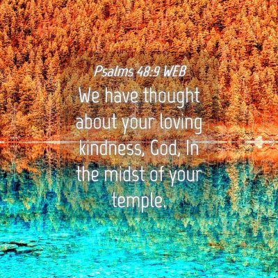 Picture 04 - Psalms 48:9 WEB - We have thought about your loving kindness, God, - Bible Verse Picture