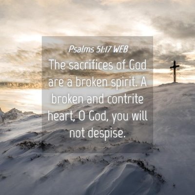 Picture 04 - Psalms 51:17 WEB - The sacrifices of God are a broken spirit. A - Bible Verse Picture