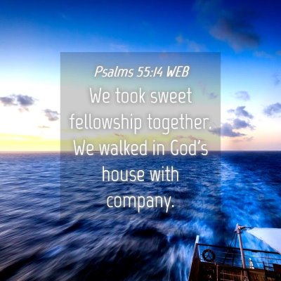 Picture 04 - Psalms 55:14 WEB - We took sweet fellowship together. We walked in - Bible Verse Picture