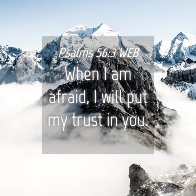 Picture 04 - Psalms 56:3 WEB - When I am afraid, I will put my trust in - Bible Verse Picture