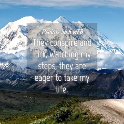 Picture 04 - Psalms 56:6 WEB - They conspire and lurk, Watching my steps, they - Bible Verse Picture