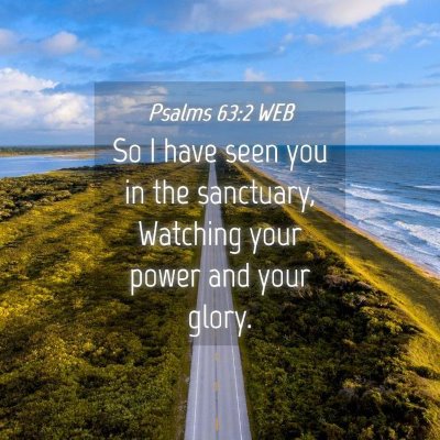 Picture 04 - Psalms 63:2 WEB - So I have seen you in the sanctuary, Watching - Bible Verse Picture