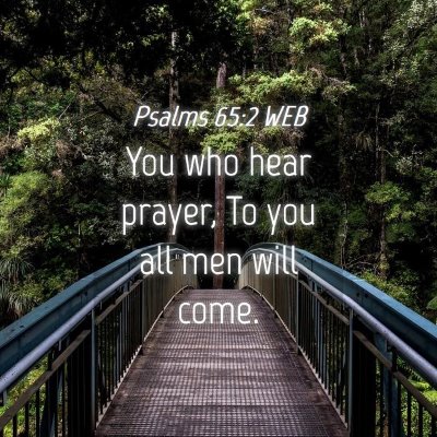 Picture 04 - Psalms 65:2 WEB - You who hear prayer, To you all men will - Bible Verse Picture