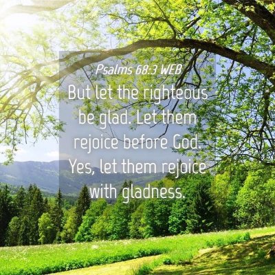 Picture 04 - Psalms 68:3 WEB - But let the righteous be glad. Let them rejoice - Bible Verse Picture