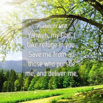 Picture 04 - Psalms 7:1 WEB - Yahweh, my God, I take refuge in you. Save me - Bible Verse Picture