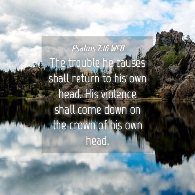 Picture 04 - Psalms 7:16 WEB - The trouble he causes shall return to his own - Bible Verse Picture