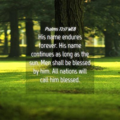 Picture 04 - Psalms 72:17 WEB - His name endures forever. His name continues as - Bible Verse Picture
