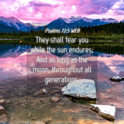 Picture 04 - Psalms 72:5 WEB - They shall fear you while the sun endures; And as - Bible Verse Picture