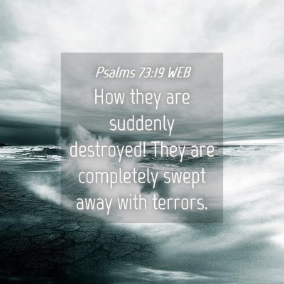 Picture 04 - Psalms 73:19 WEB - How they are suddenly destroyed! They are - Bible Verse Picture