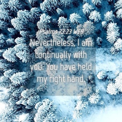 Picture 04 - Psalms 73:23 WEB - Nevertheless, I am continually with you. You have - Bible Verse Picture