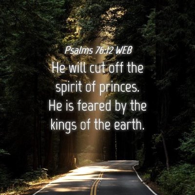 Picture 04 - Psalms 76:12 WEB - He will cut off the spirit of princes. He is - Bible Verse Picture