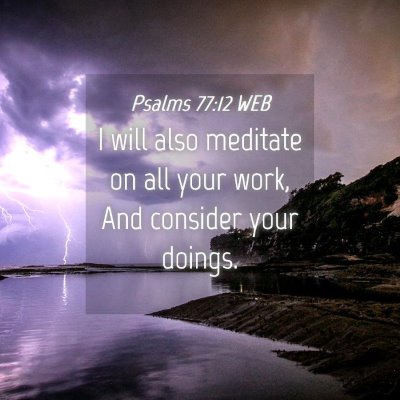 Picture 04 - Psalms 77:12 WEB - I will also meditate on all your work, And - Bible Verse Picture