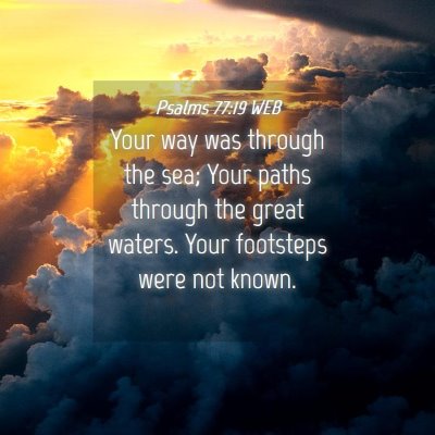 Picture 04 - Psalms 77:19 WEB - Your way was through the sea; Your paths through - Bible Verse Picture