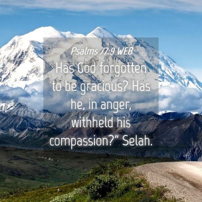 Picture 04 - Psalms 77:9 WEB - Has God forgotten to be gracious? Has he, in - Bible Verse Picture