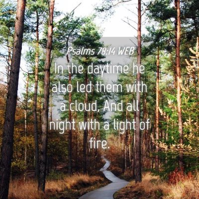 Picture 04 - Psalms 78:14 WEB - In the daytime he also led them with a cloud, And - Bible Verse Picture