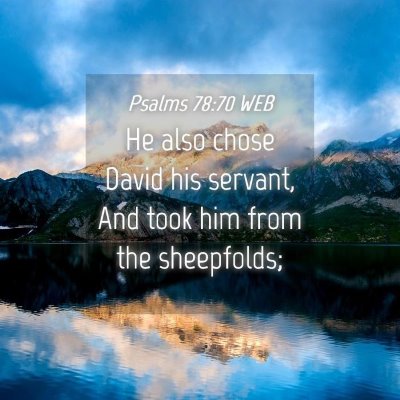 Picture 04 - Psalms 78:70 WEB - He also chose David his servant, And took him - Bible Verse Picture