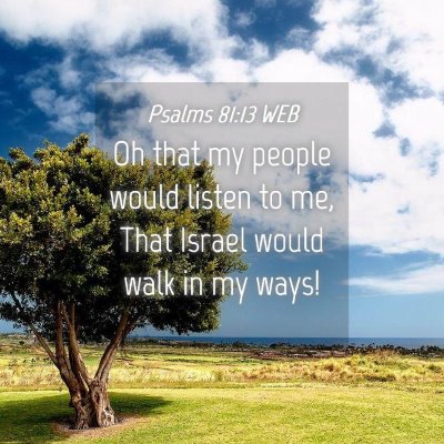 Picture 04 - Psalms 81:13 WEB - Oh that my people would listen to me, That Israel - Bible Verse Picture