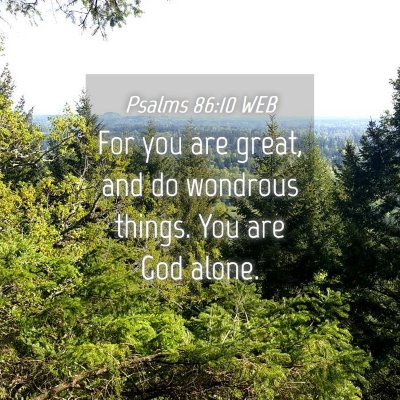 Picture 04 - Psalms 86:10 WEB - For you are great, and do wondrous things. You - Bible Verse Picture