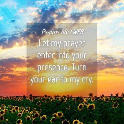 Picture 04 - Psalms 88:2 WEB - Let my prayer enter into your presence. Turn your - Bible Verse Picture