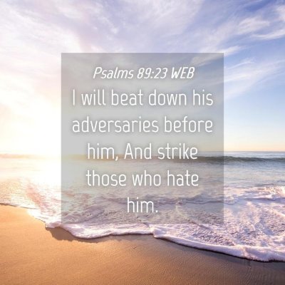 Picture 04 - Psalms 89:23 WEB - I will beat down his adversaries before him, And - Bible Verse Picture
