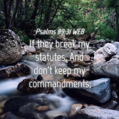 Picture 04 - Psalms 89:31 WEB - If they break my statutes, And don't keep my - Bible Verse Picture