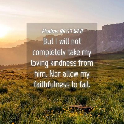 Picture 04 - Psalms 89:33 WEB - But I will not completely take my loving kindness - Bible Verse Picture