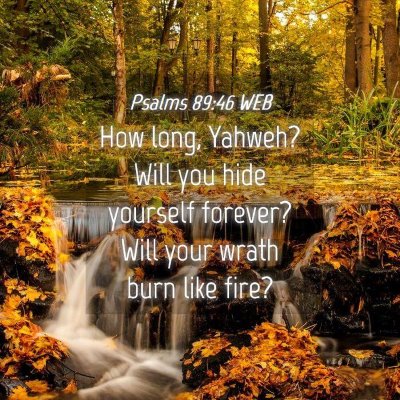Picture 04 - Psalms 89:46 WEB - How long, Yahweh? Will you hide yourself forever? - Bible Verse Picture